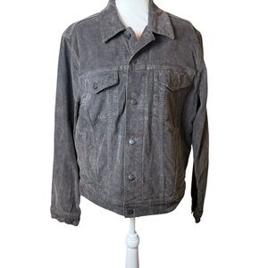 Madewell‎ Womens Gray Corduroy Jacket Medium Trucker Classic Fall Neutral Casual